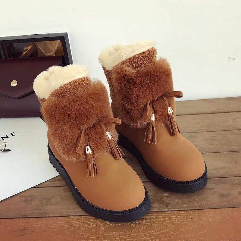 Snow Boots Women's Autumn and Winter Korean Version of All-match Women's Cotton Shoes Short Tube Plus Velvet Warm Ankle Boots