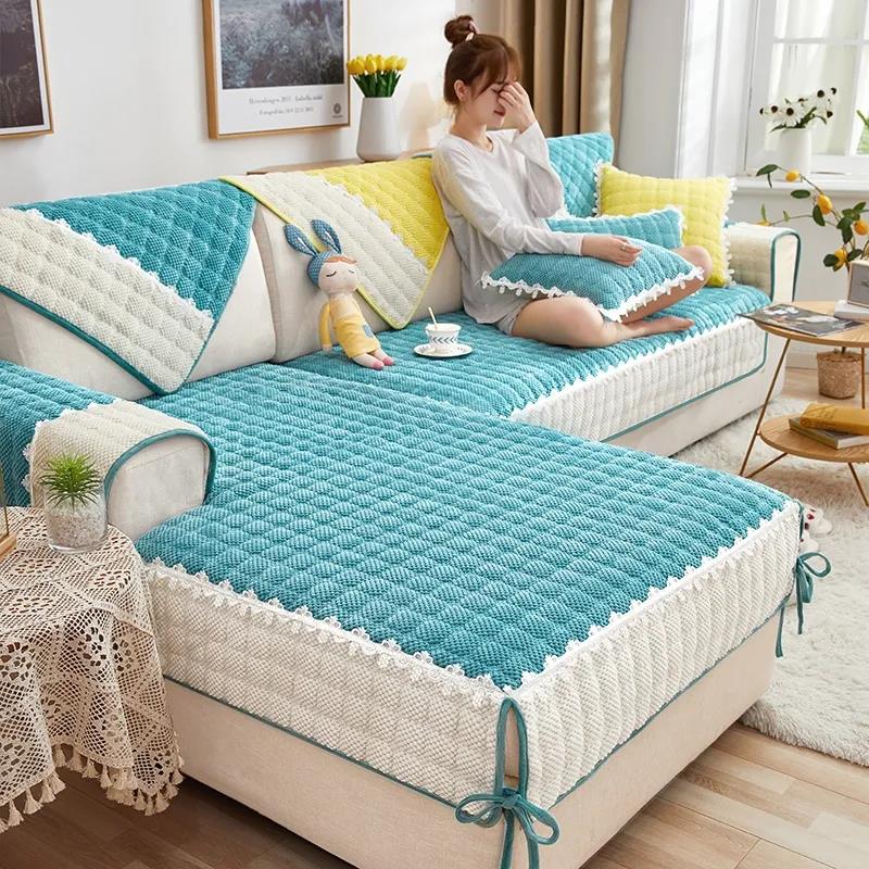 Modern Minimalist Sofa Cushion Four Seasons General Non-slip Fabric Sofa Cover Cover High-end Thick Cushion Cover Cloth Backrest Towel