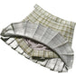 Summer Women Thin Sexy Anti-light Green Plaid Pleated Skirt Student High Waist Cute A-line Skirt