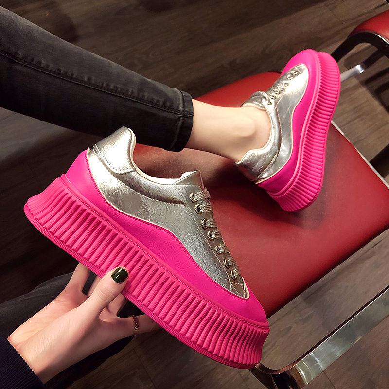Tide Sponge Bottom Small White Shoes Female 2020 Spring Increase Shoes Korean Version of The Wild Harajuku Casual Thick Bottom Shoes