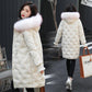 Winter Snowflake Embroidered Thick Cotton Jacket Mid-length Fur Collar Loose Jacket Fashion All-match Women's Down Jacket