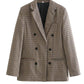 Fashion Autumn Women Plaid Blazers  Jackets Work Office Lady Suit Slim  Business Female Blazer Coat Talever