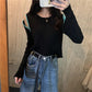 Autumn Loose Knit Sweater Women's Student Off-shoulder Long-sleeved Sweater White Bottoming Clothes