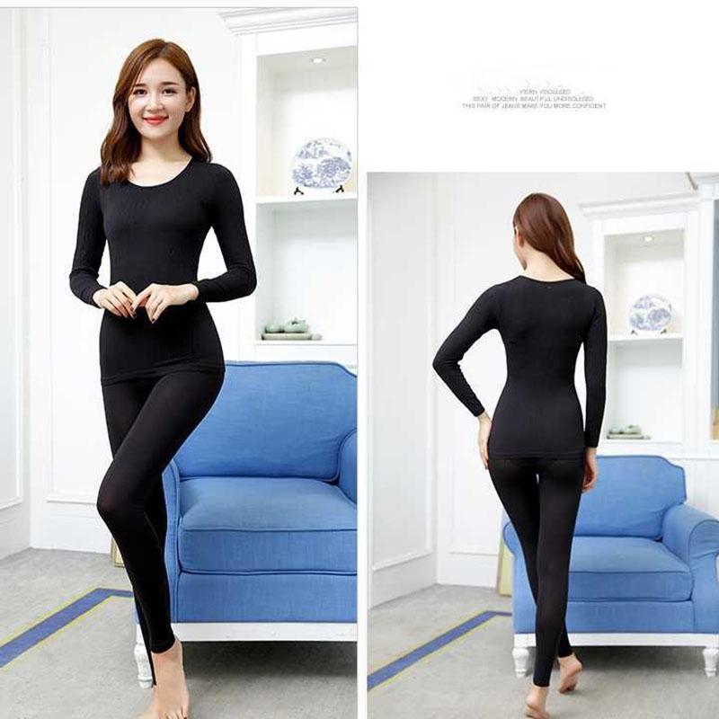 Winter Thin Thermal Underwear Body Sculpting, Sexy Base Round Neck Low Neck Thin Suit