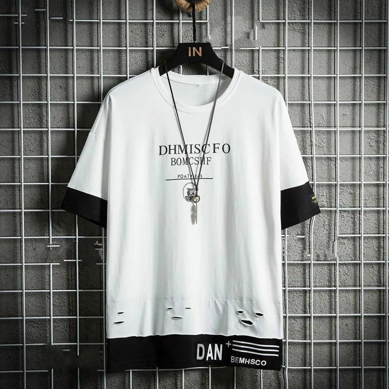 Short-sleeved Men's Summer Loose Original Five-point Sleeve Ins Short-sleeved T-shirt Male Handsome Five-point Sleeve Tide