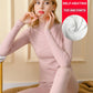 Self-heating Thermal Underwear Women Thickened Plus Velvet Autumn Clothes Long Trousers High-neck Winter Warm Suit