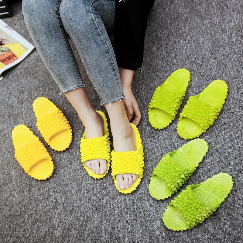 Unisex Durian Home Slippers Bathroom Shoes Summer Casual Shoes Women's Sandals and Slippers Beach Shoes Soft-soled Sandals and Slippers