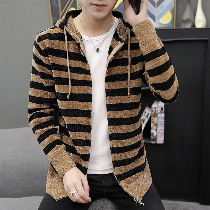 Men's Knitted Cardigan Zipper Sweater Men's Jacket Trend Sweatershirts Spring and Autumn
