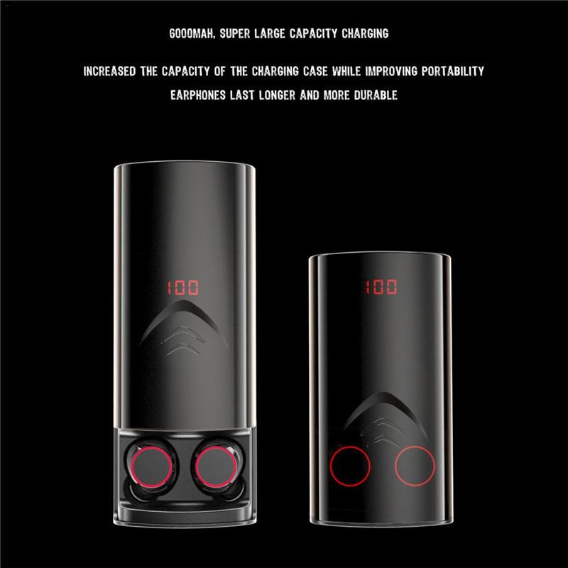 Waterproof 5.0 Earphones Bluetooth Push-pull HIFI TWS Earbuds LED Screen Headphones Wireless Headset