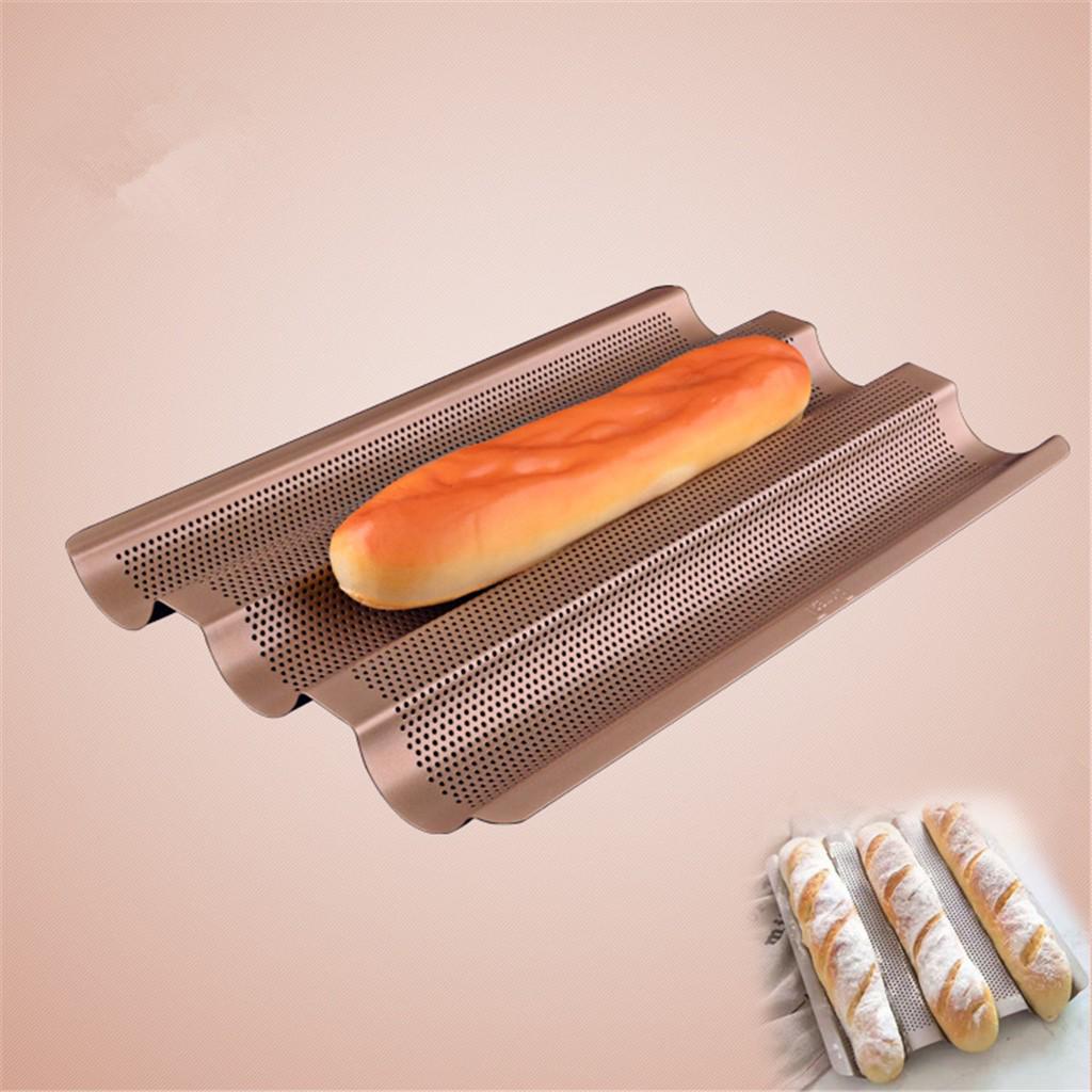 Bread Baking Tray Non-Stick Baguette Pan Wave Punch Bread Shelf Baking