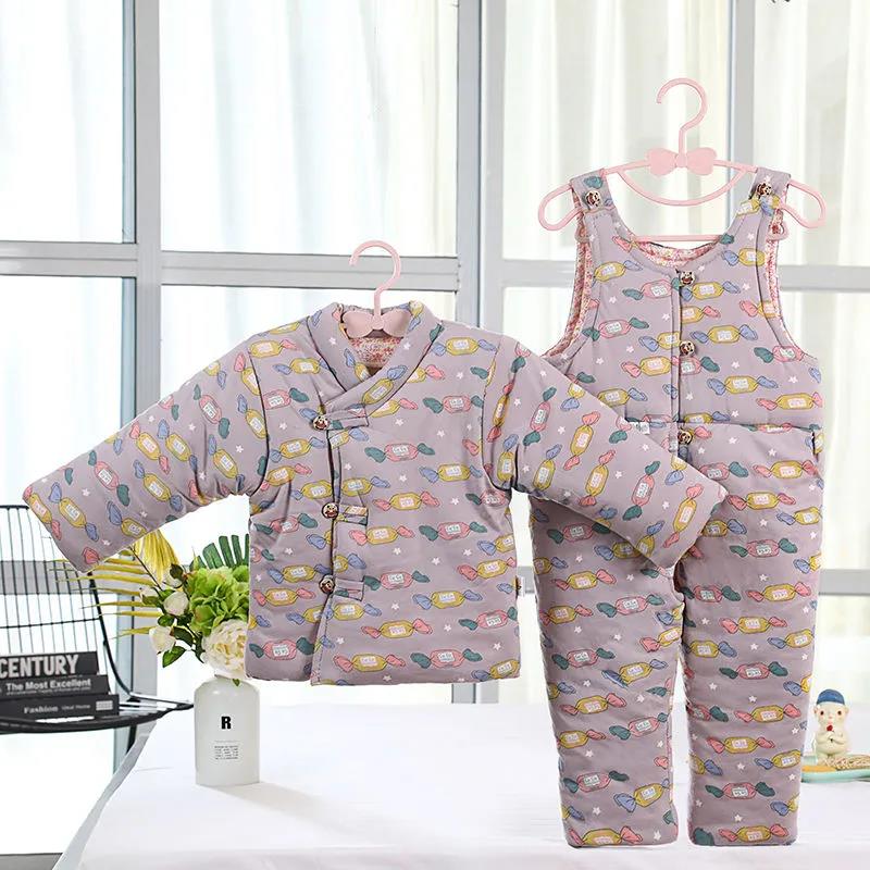 Baby Handmade Cotton-padded Clothes Foot Fall/winter Children's Cotton-padded Jacket Newborn with Feet Cotton-padded Jacket Boys and Girls