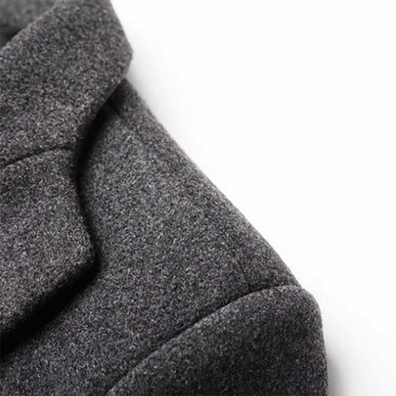 Men's Windbreaker Men's Mid-length Youth Thickened Plus Velvet Warm Woolen Windbreaker Jacket