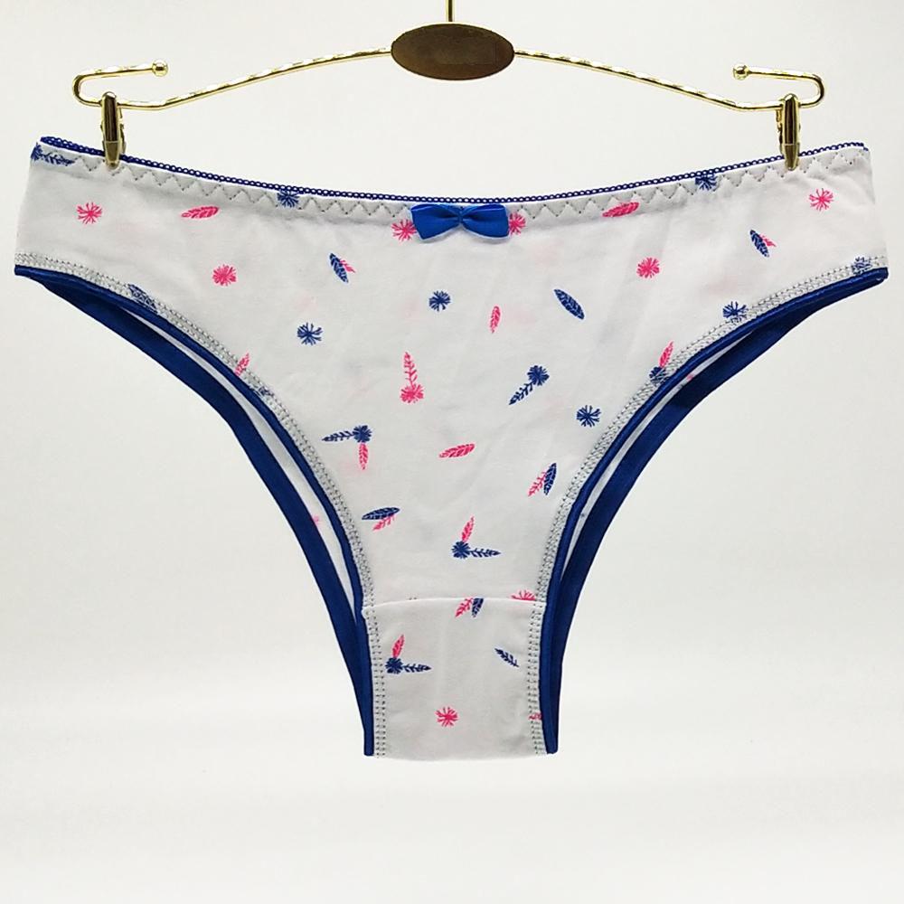 Fashion 6 pcs/lot Printed Sexy low Waist Briefs white Panties Cotton  Women's Underwear