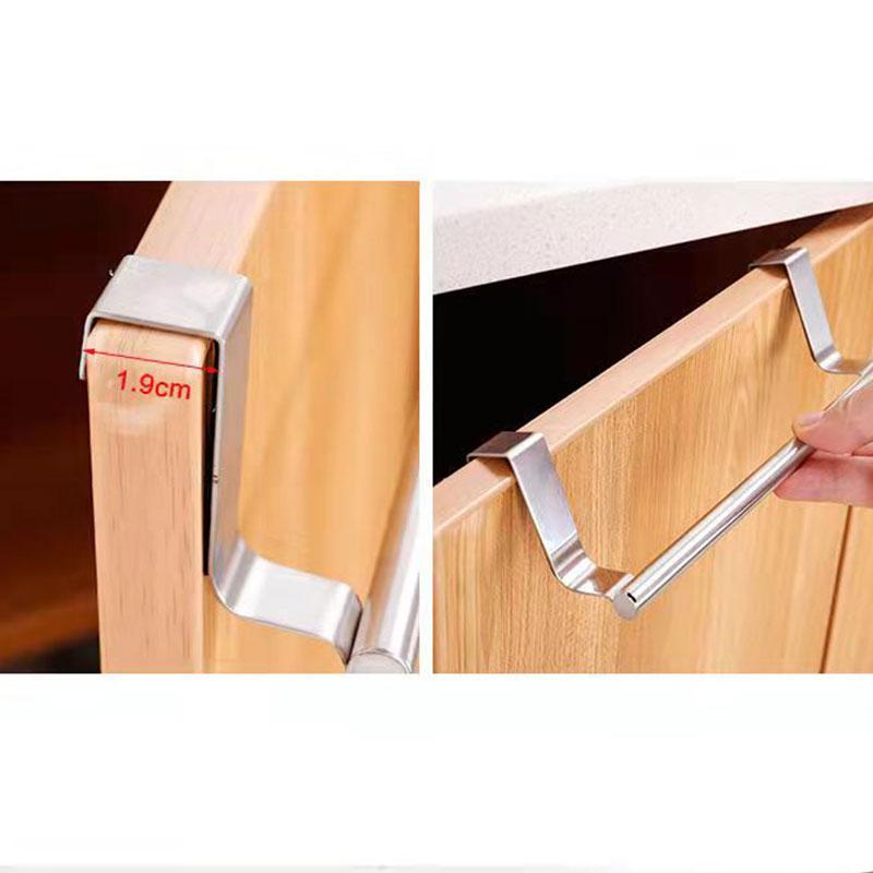 Towel Rack Over Door Towel Bar Hanging Holder Stainless Steel Bathroom Kitchen Cabinet Towel Rag Rack Shelf Hanger