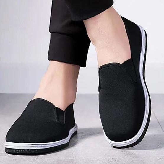 Men's Cloth Shoes Anti Slip Wear-resistant Black Shoes Soft Sole Lightweight Casual Breathable Flat Cloth Shoes