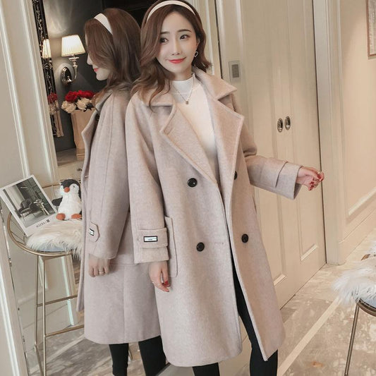Urban Fashion Mid-length Women's Windbreaker Winter Sexy Slim-fit Plus Size Women's Jacket