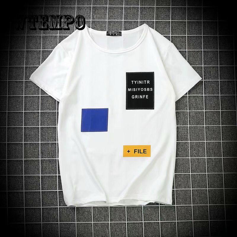 WTEMPO Summer Men Funny Creative Shar Pei T-shirts Short Sleeve Novel High Street Tshirt  Loose