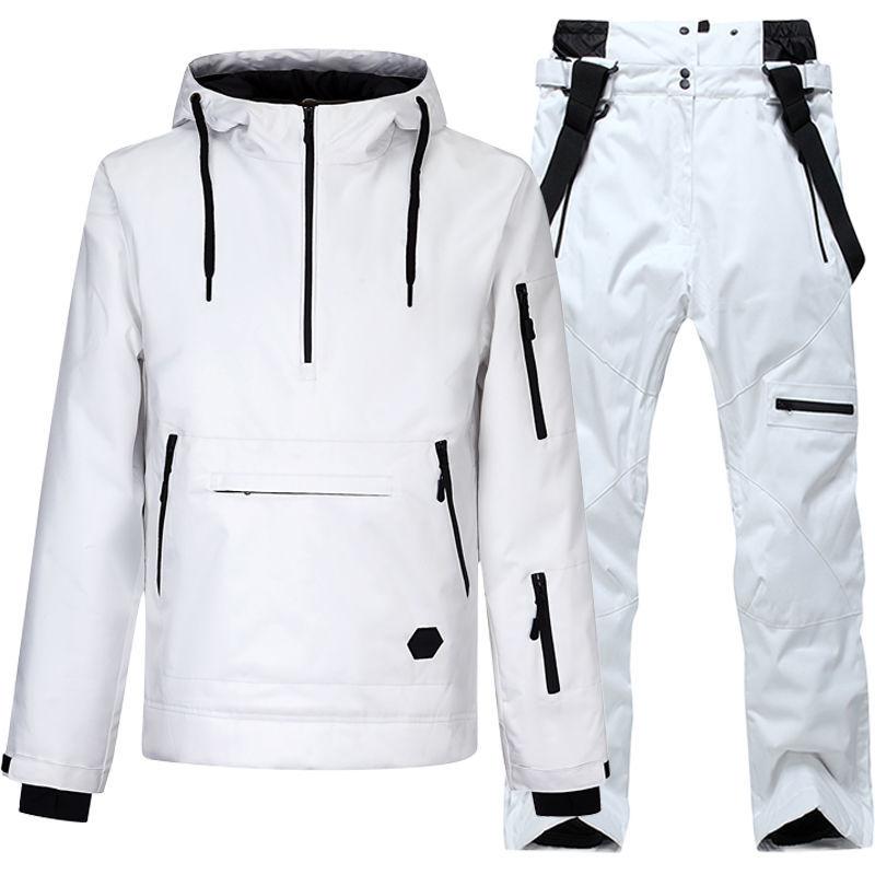 Winter Windproof and Waterproof Ski Suit Suit Unisex Veneer Waterproof and Cotton Wear-resistant Couple Ski Hoodie Suit