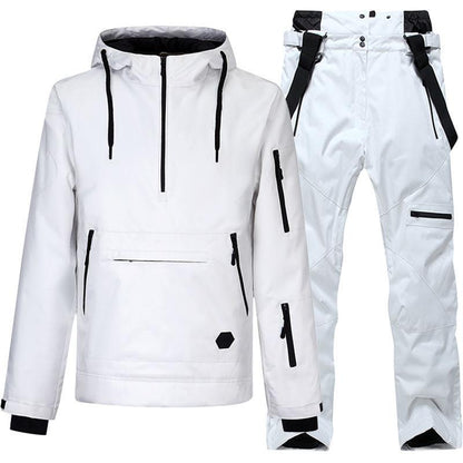 Winter Windproof and Waterproof Ski Suit Suit Unisex Veneer Waterproof and Cotton Wear-resistant Couple Ski Hoodie Suit