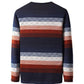 WTEMPO Men Pullover Round Neck Striped Shirt Winter Cashmere Padded Warm Shirt Soft and Comfortable Pullover