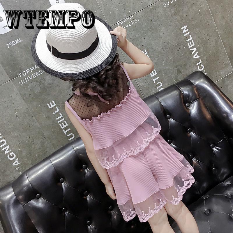 Children Clothing Sets Summer Girls Chiffon Blouse Shirt + Short Pants Outfits 2pcs