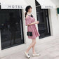Women Plaid Dress Plus Size Sundress Sexy Straps Sleeveless Pockets Casual Loose Belted Summer Beach