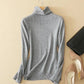 Autumn and Winter Knitted Hollow Wool Sweater Pile Pile Collar Bottoming Shirt Turtleneck Pullover  Blouse Women