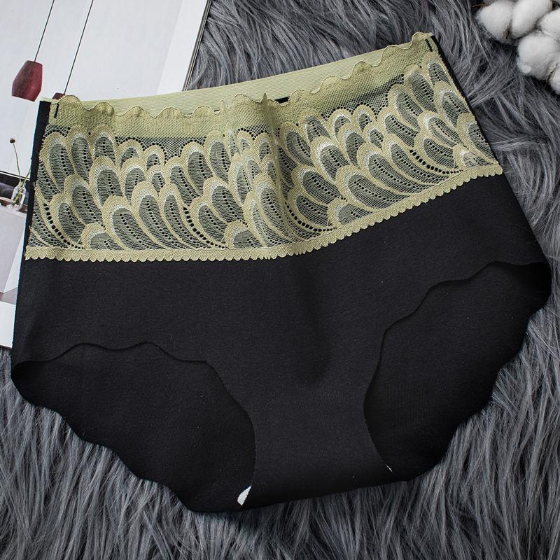4PCS Ladies High Waist Panties Ladies Cotton Antibacterial Briefs Girls Students Charming Large Size Abdomen Hip Leggings Feather Hollow Sexy Panties