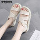 Flat Bottom Sandals Women's Plastic Thick Bottom Non-slip Waterproof Rain Boots Plastic Shoes