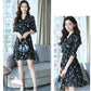 Elegant Maxi Pink Dress Women Autumn Winter Lantern Sleeve Long Dress Casual Ladies Party Dress