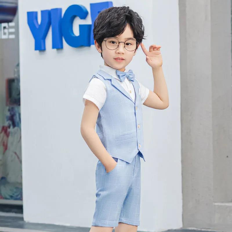 Children's Day Children's Suit Suit Flower Girl Dress Piano Performance Suit Vest Boy Little Host Boy Suit Summer