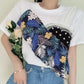 Women's Summer Loose Round Neck Printed Short Sleeve T-shirt