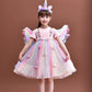 Girls Rainbow Dress Little Girl Princess Dress Short-sleeved Fairy Dress Summer Dress Birthday Dress