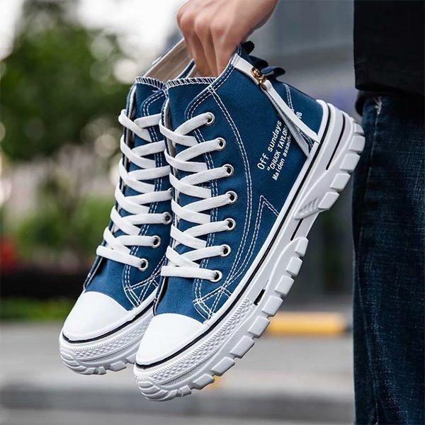 Trending High-top Canvas Shoes Men's Casual Cool Fashion Street Style Shoes Hip Hop Sneakers for Teens