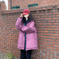Both Sides Wear Cotton-padded Jacket Women Korean Style Loose Mid-length Winter College Style Warm Workwear Padded Jacket