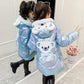 Girls' Winter Coat Thicken Plus Velvet Cotton Jacket Little Girl Warm and Windproof Quilted Jacket