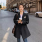 Women Casual Fashion Suit Jacket Pocket Long-sleeved Overalls Office Solid Color Slim Fit Suit Jacket All-match Temperament Top