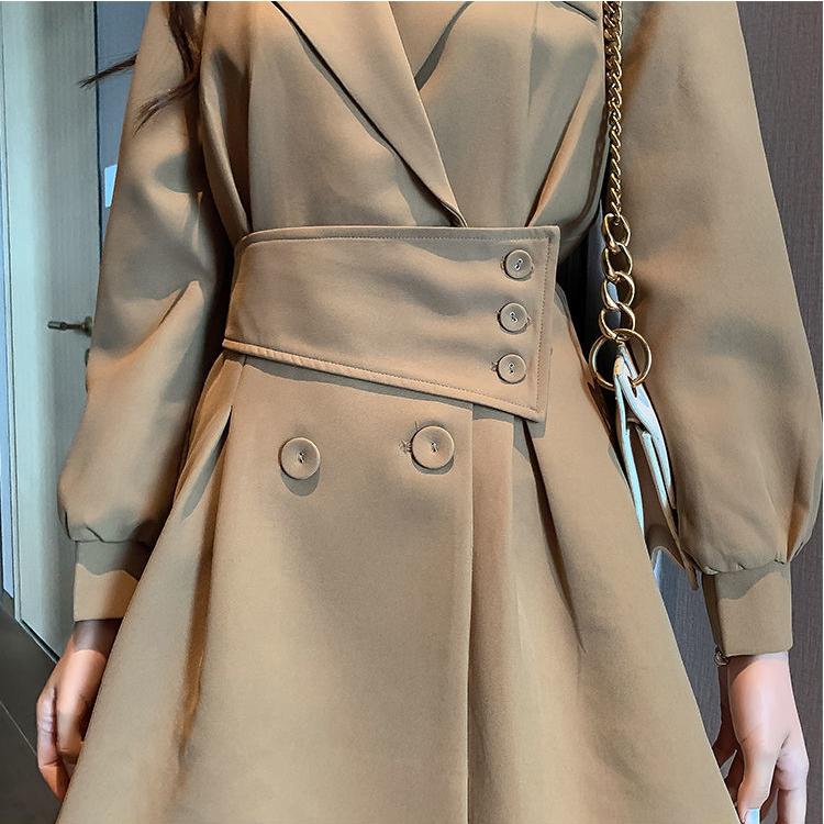 Women's Dress Long Sleeve Turn-down Collar Knee-length Daily Wear Dating Party Office