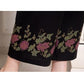 Women Summer Thin Pants Big Size Loose Elastic Waist Simple Cropped Pants High Waist Wide Leg Floral Printed Mothers' Casual Straight Pants