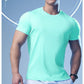 Summer Sports T-shirt Men's Breathable Stretch Fitness Shirt Short-sleeved Bottoming Casual Running Training Clothes Pure Color Wild