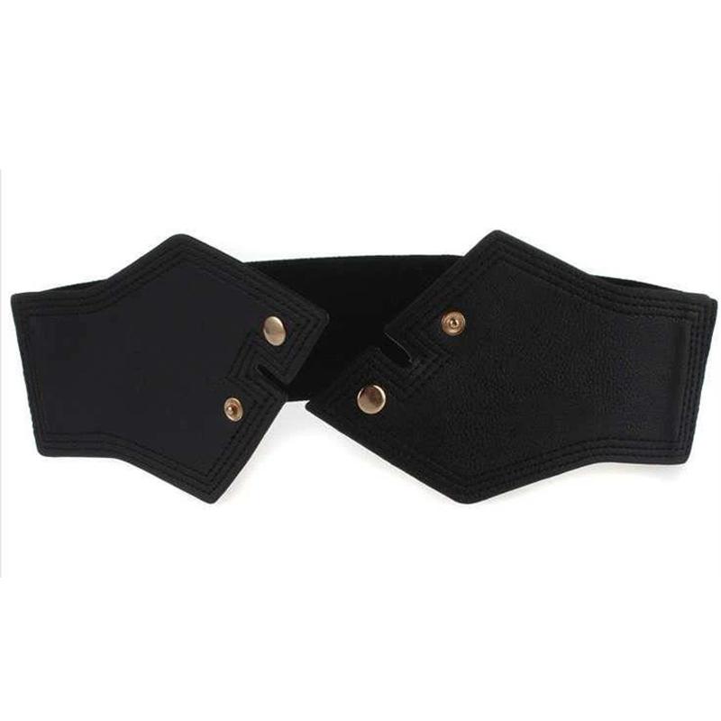 Women's Wide-waisted Outer Belt with A Belted Waist and A Shirt Dress Decorated with Black and Red Elastic Bands Girl Belt