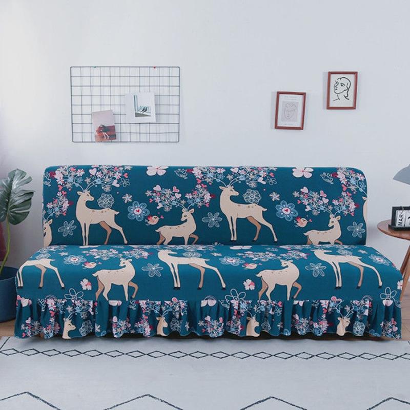 Folding Armless Sofa Cover Full Cover Sofa Cushion Sofa Cover Sofa Bed Cover Universal All-inclusive Stretch Sofa Towel