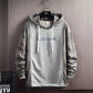 Spring and Autumn Hooded Sweater Men's Splicing Pullover Teen Slim Fit Trend Shirt Top Jacket Men's Clothing