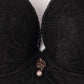 Ladies Sexy Lace Thick Padded Cup Underwear Women's Comfortable Adjustable Steel Ring Gathering Bra Female Elegant Lace Mesh Diamond Straps Brassiere