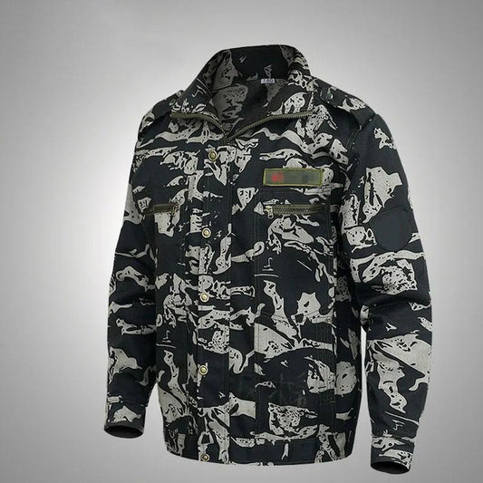 Camouflage Clothing Men's Overalls Jacket Spring and Autumn Loose Wear-resistant Auto Repair Site Labor Protection  Outdoor Military Training Clothing