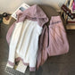 Women Korean Loose Sports and Leisure Two-piece Suit Autumn and Winter Plus Velvet Thick Zipper Sweater