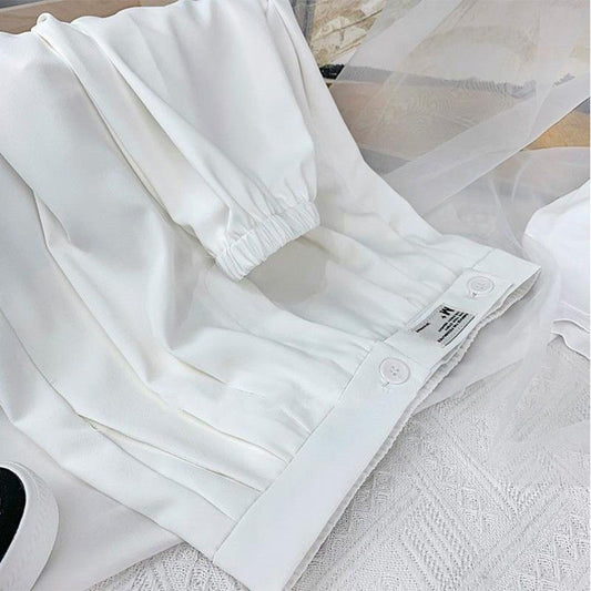 Women's Trousers Spring and Summer High Waist Loose Straight Ice Silk Thin Trousers Slimming Casual Pants Harem Pants