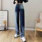Chic High Waist Loose Woman Jeans Casual Gradient Color Wide Leg Pants Women Long Trousers 2022 Spring Femme Denim Pants