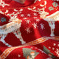 Women's Winter Christmas Red and Blue Snowflake Elk Sweater Large Size Loose Long Sleeve Autumn Knitted Pullover
