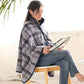 Multifunctional Flannel Blanket Anti-static Multifunctional Plaid Printing Cloak blanket for Office Home